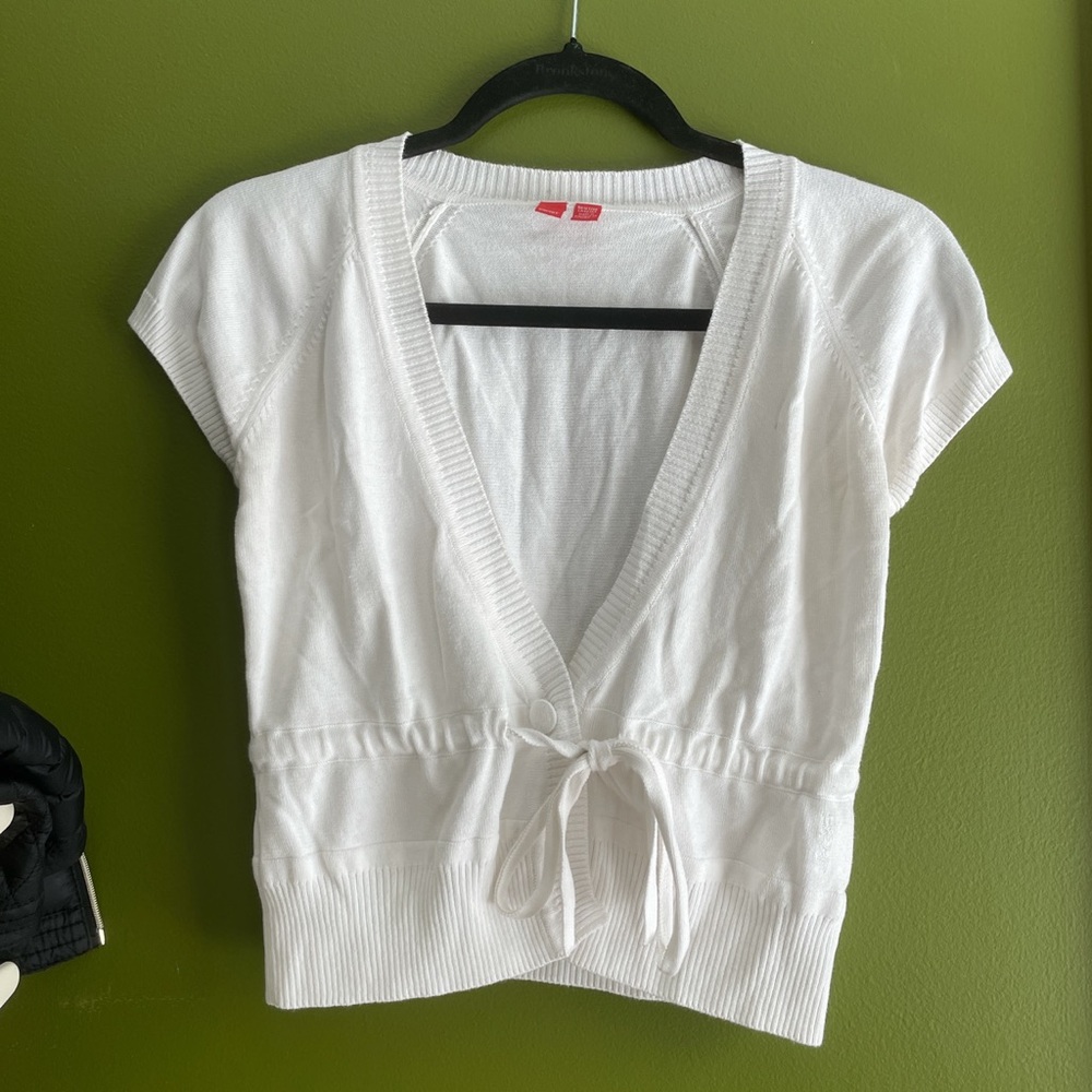 White tie front top
